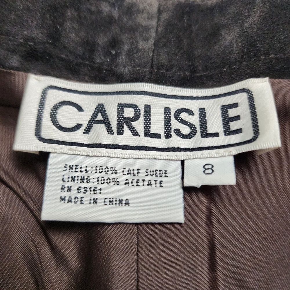 Carlisle Womens Vintage Calf Suede‎ Leather Pants Size 8 Straight Leg High Rise - Picture 9 of 15